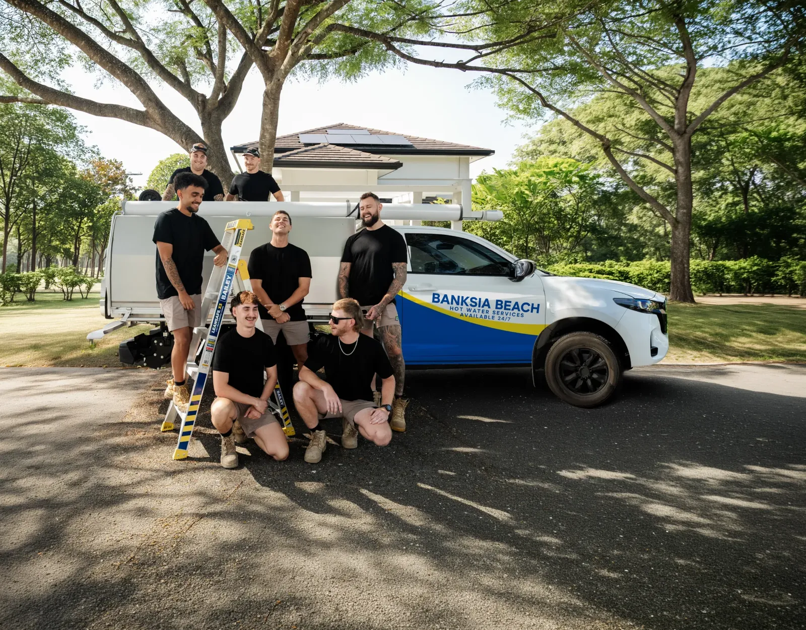 Banksia Beach Hot Water Services team and ute